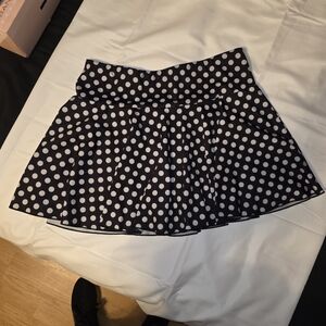 HALARA Black and White Polka Dot Skater Skirt